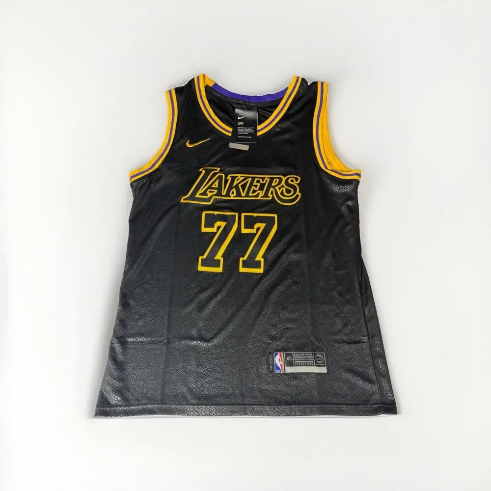 NWT Nike Luka Doncic #77 Los Angeles Lakers Black Swingman Jersey Size 48 Medium